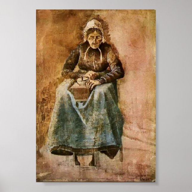 Poster Van Gogh - Femme Grinçant Café (Devant)