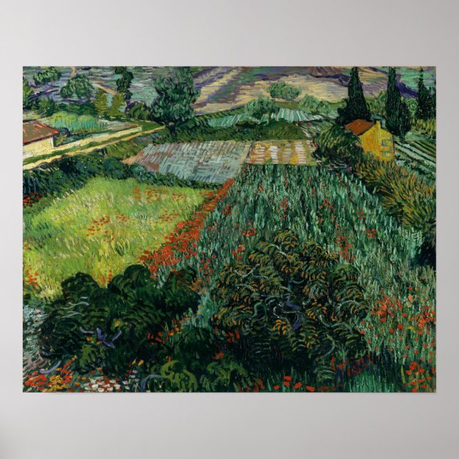 Poster Van Gogh - Field With Poppies 1889 (Devant)