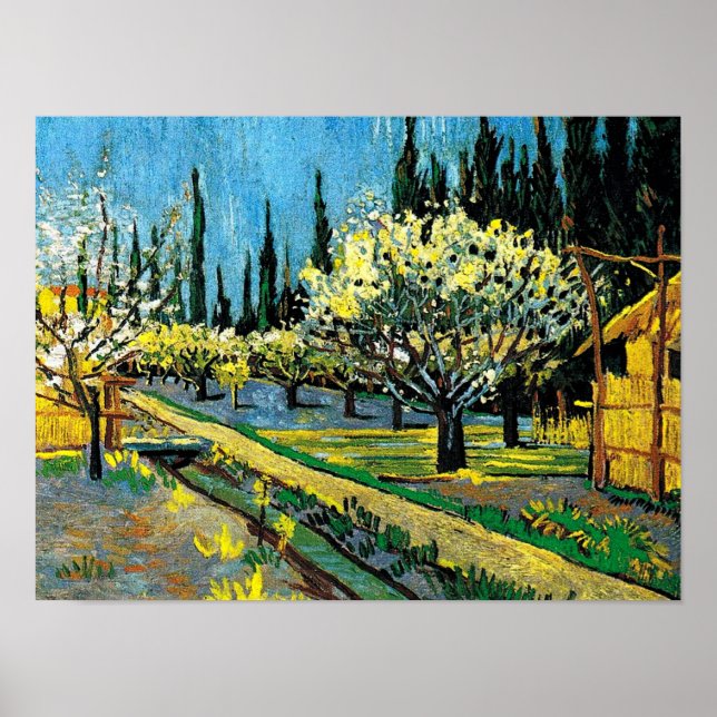 Poster van gogh - Flower Orchard (Devant)