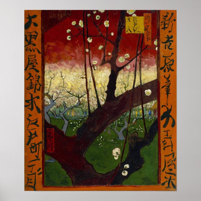 Poster Van Gogh - Flower Plum Orchard, Après Hiroshige (Devant)