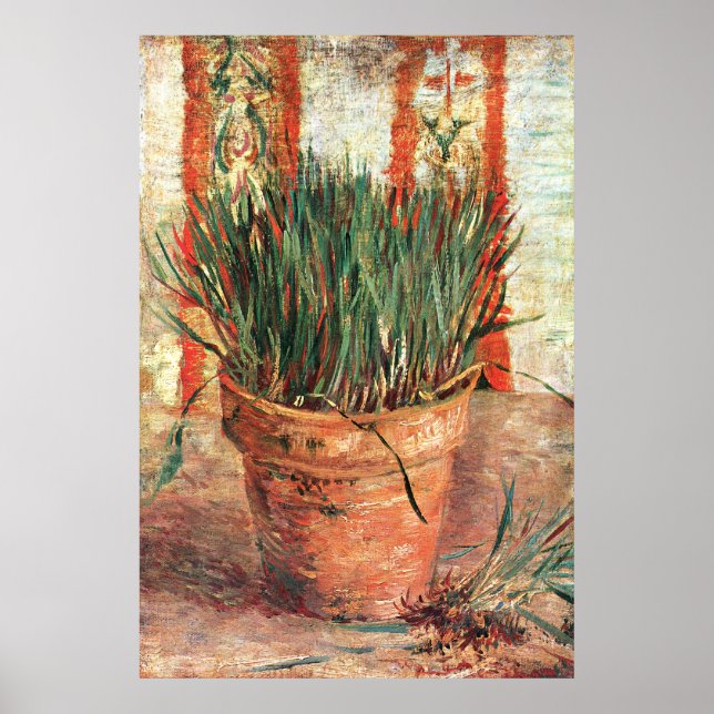 Poster Van Gogh : Flowerpot avec ciboulette (Devant)