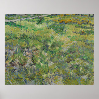 Poster Van Gogh, Herbe longue aux papillons