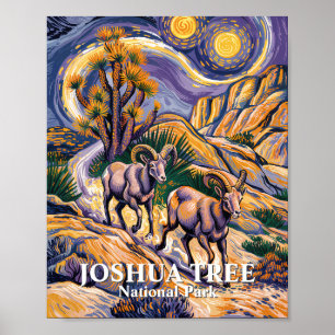Poster Van Gogh Joshua Tree Faune Mouton & Texte personna