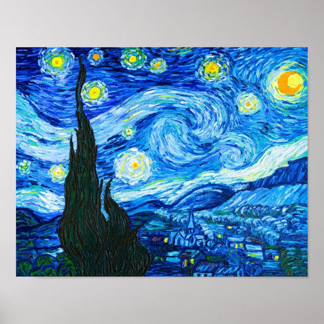Poster Van Gogh La Nuit étoilée (Devant)