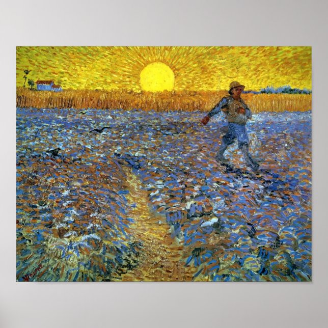 Poster Van Gogh - La tour (Tour avec coucher de soleil) (Devant)