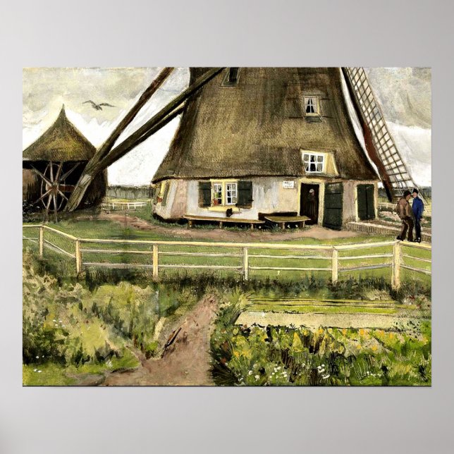 Poster Van Gogh - Le Laakmolen près de La Haye (Devant)