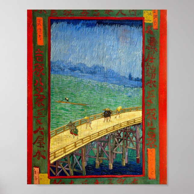 Poster Van Gogh Le pont dans la pluie après Hiroshige (Devant)
