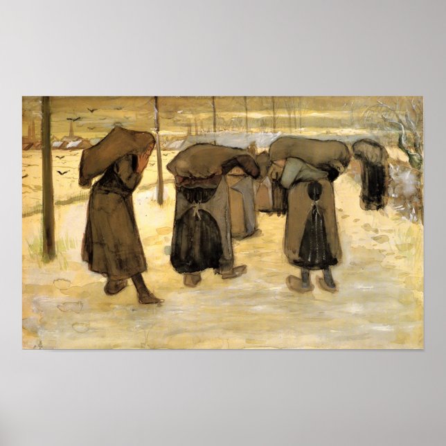 Poster Van Gogh - Les épouses des mineurs transportant de (Devant)