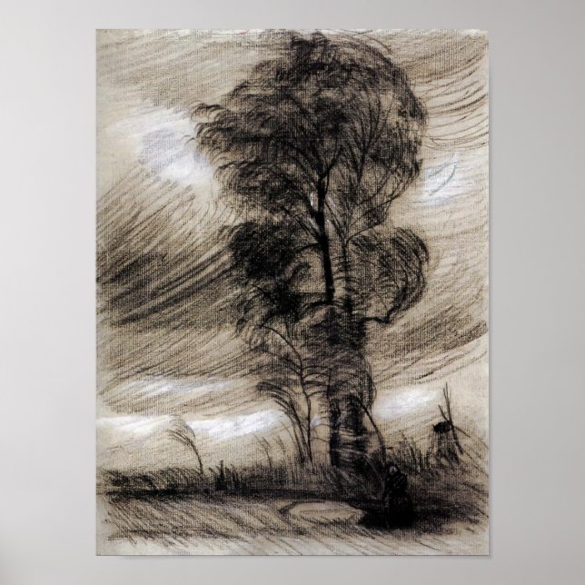Poster Van Gogh - Paysage dans la tempête Météo (Devant)