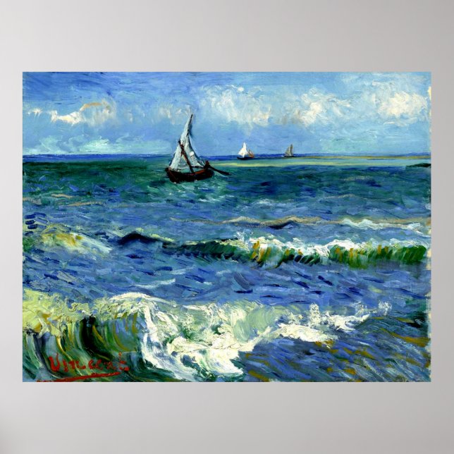 Poster Van Gogh - Paysage marin (Devant)