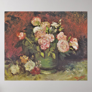 Poster Van Gogh Peonies et galerie d'art floral RoseHD