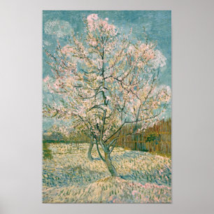 Poster Van Gogh Pink Peach Tree en fleurs (F404)