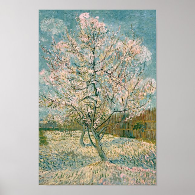 Poster Van Gogh Pink Peach Tree en fleurs (F404) (Devant)