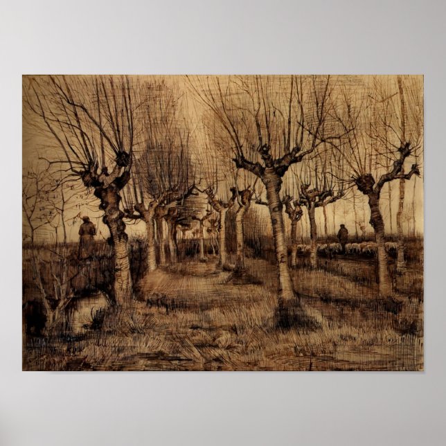 Poster Van Gogh - Pollard Birches (Devant)