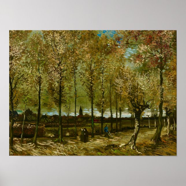 Poster Van Gogh Poplars Near Nuenen Landscape  (Devant)