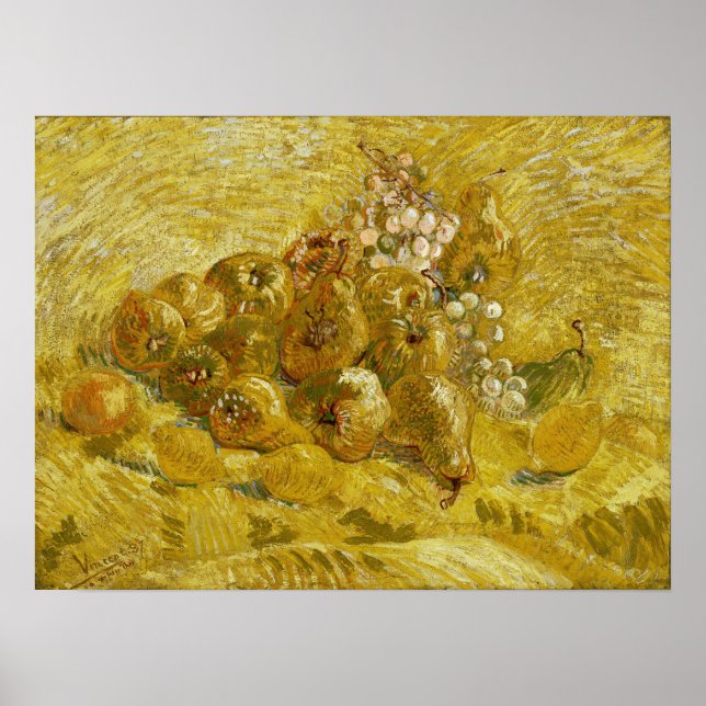 Poster Van Gogh - Quinces, Citrons, Poires Et Raisins (Devant)