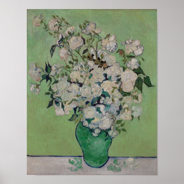 Poster Van Gogh Rose Floral Peinture (Devant)