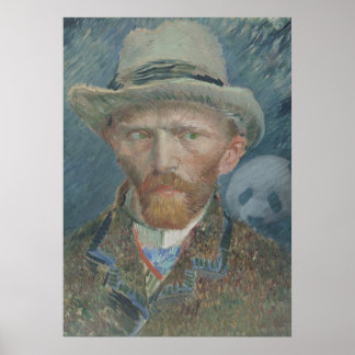Poster: Van Gogh-Selbstportrait mit Riesenpanda Poster