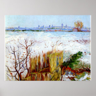 Poster Van Gogh-Snowy Paysage avec Arles