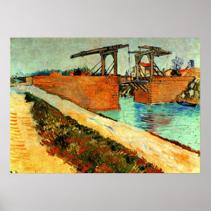 Poster Van Gogh - The Langlois Bridge with Road