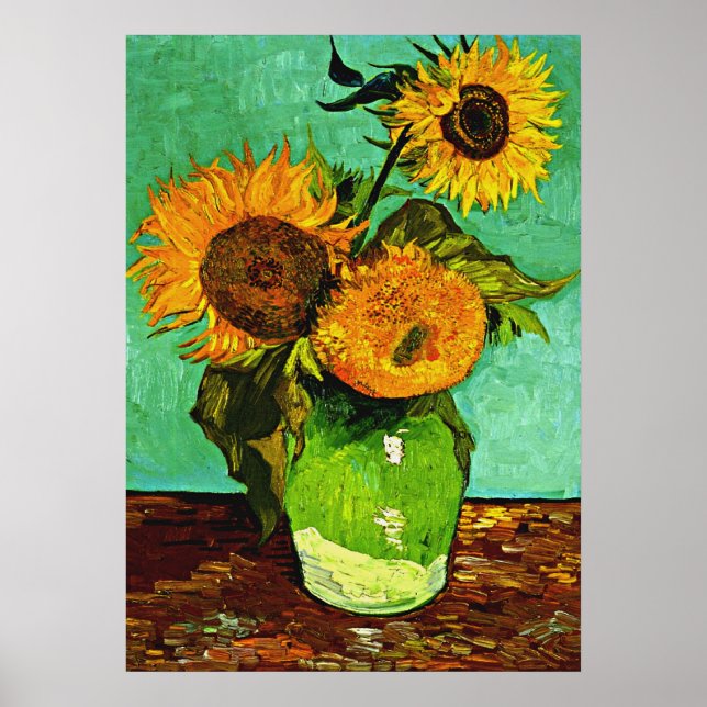 Poster Van Gogh - Tournesols, Trois (Devant)