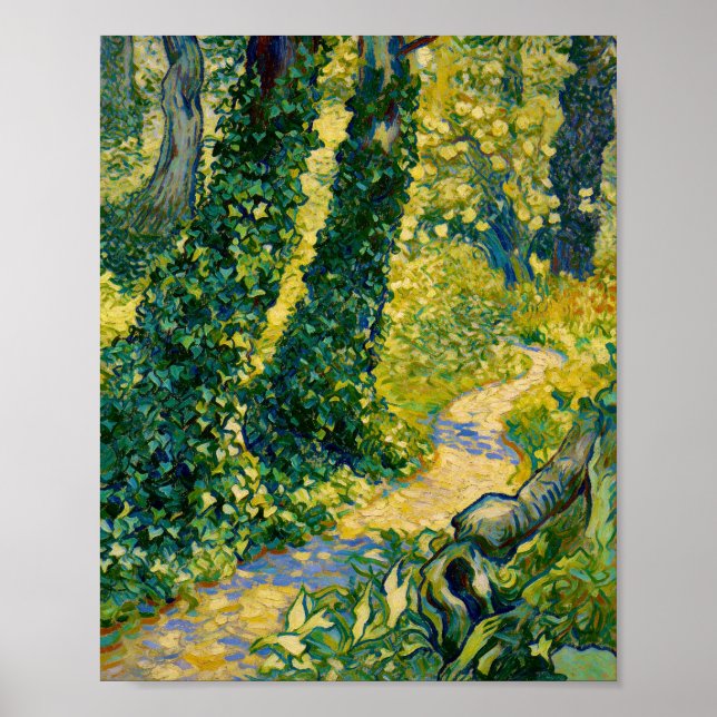 Poster Van Gogh Trees with Ivy St Paul Hospital (Devant)