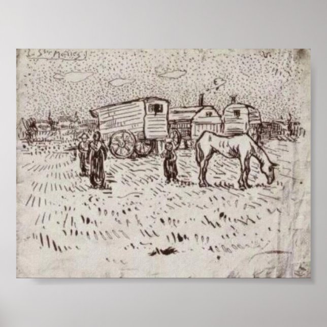 Poster Van Gogh - Tziganes aux Saintes-Maries (Devant)