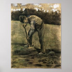 Poster Van Gogh - un bêcheur