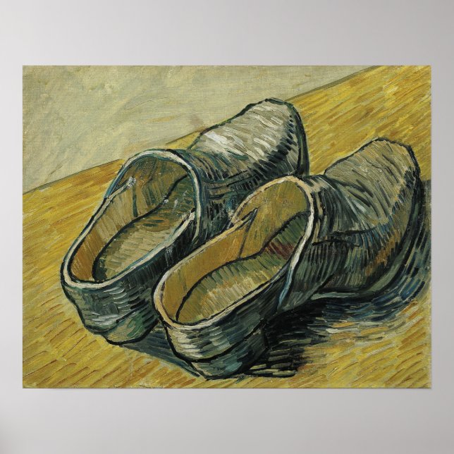 Poster Van Gogh - Une paire de sabots en cuir (Devant)