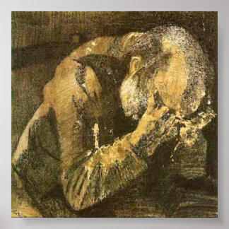 Poster Van Gogh Vieux homme avec tête dans les mains (F99