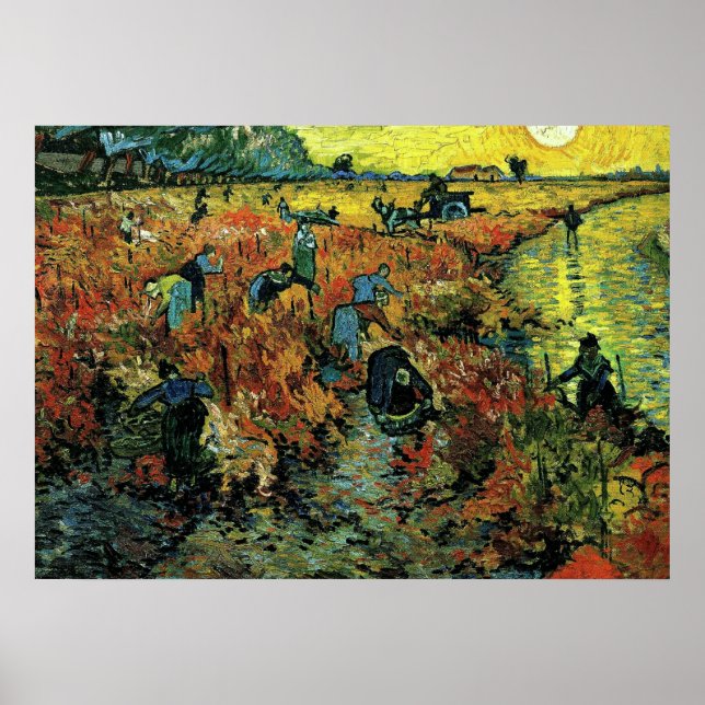 Poster Van Gogh - Vignobles rouges à Arles (Devant)