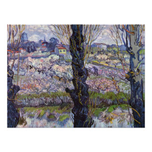 Poster Van Gogh Vue Arles Jardin Fleuri