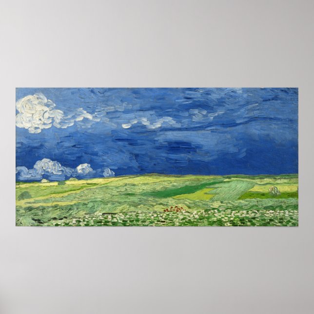 Poster Van Gogh - Wheatfield Sous Thundernuds (Devant)