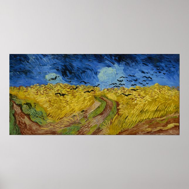 Poster Van Gogh - Wheatfield With Crows (Devant)