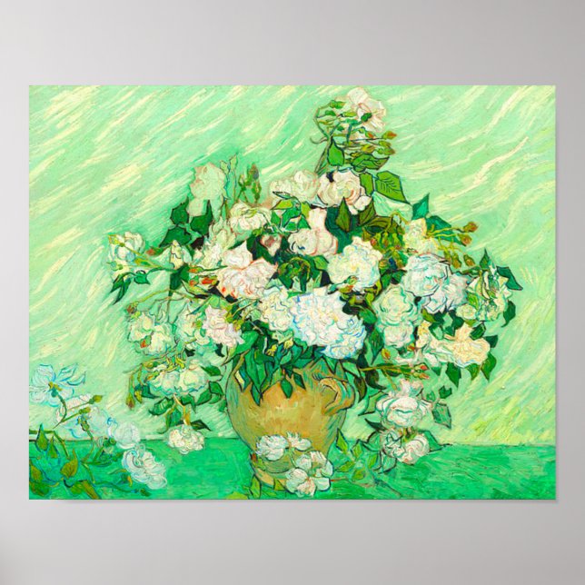 Poster Van Gogh White Roses (Devant)