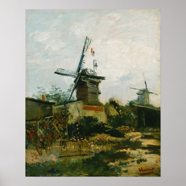 Poster Van Gogh - Windmills On Montmartre (Devant)