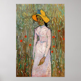 Poster Van Gogh, Young Girl Standing; Arrière - plan du b