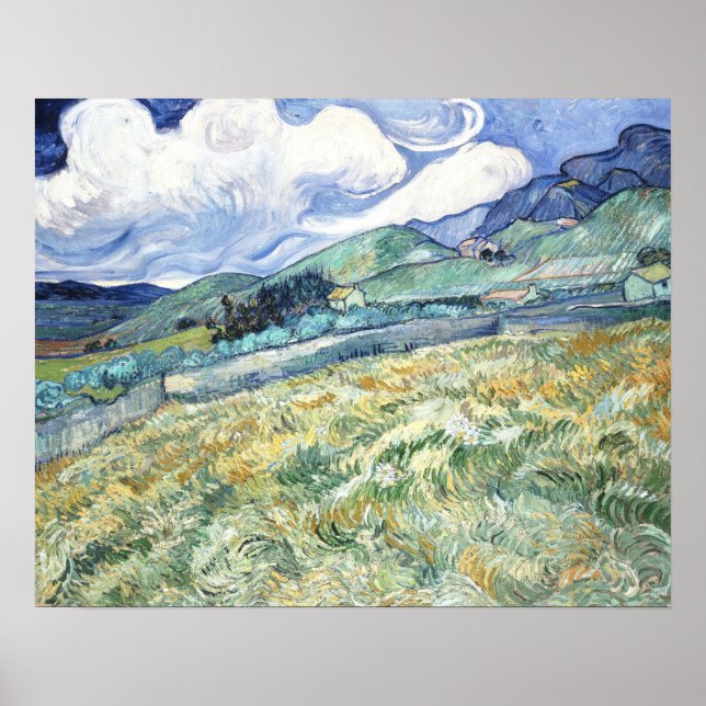 Poster Van Gogh's Landscape from Saint-Rémy Canvas Print (Devant)