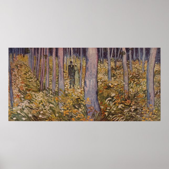 Poster Van Gogh's "UnderGrowth with Two Figures" (1890) (Devant)