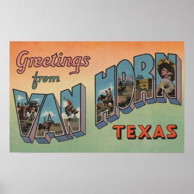Poster Van Horn, Texas - Scènes de grandes lettres (Devant)