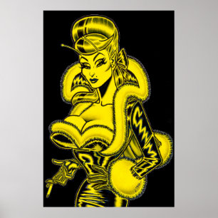 Poster Vana DeVinyl™/PVC et fourrure amusante