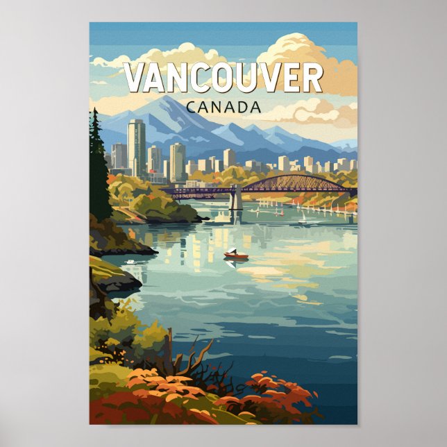 Poster Vancouver Canada Travel Art Vintage (Devant)