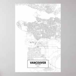 Poster Vancouver (Colombie-Britannique) (noir sur blanc)