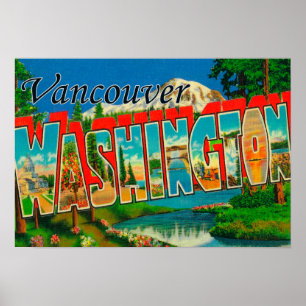 Poster Vancouver, Washington - Scènes de grandes lettres