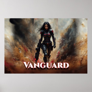 Poster Vanguard – Guerrière Féminine Futuriste
