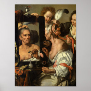 Poster Vanitas, La vieille coquette par Bernardo Strozzi