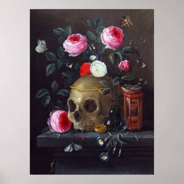 Poster Vanitas Still Life, Jan van Kessel l'Ancien (Devant)