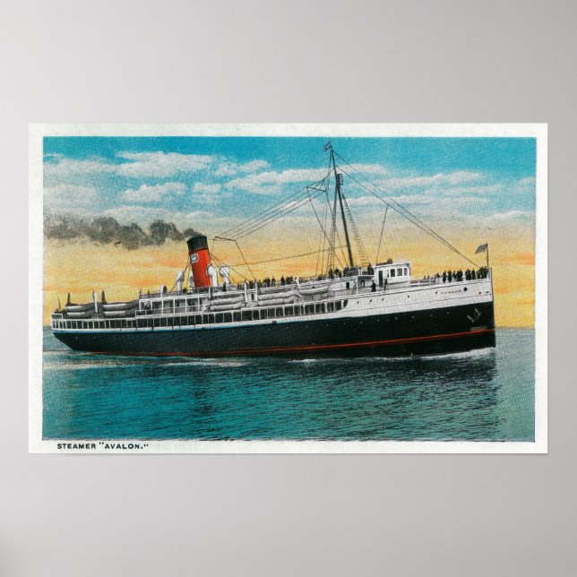 Poster Vapeur "Avalon" à Père Noël Catalina Island (Devant)