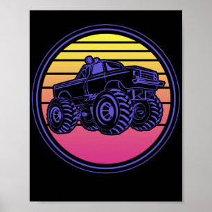 Poster Vaporwave de camion Monster Vintage