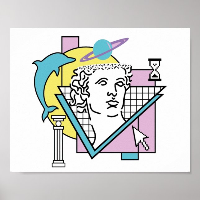 Poster Vaporwave Propre Cartoon Esthétique (Devant)